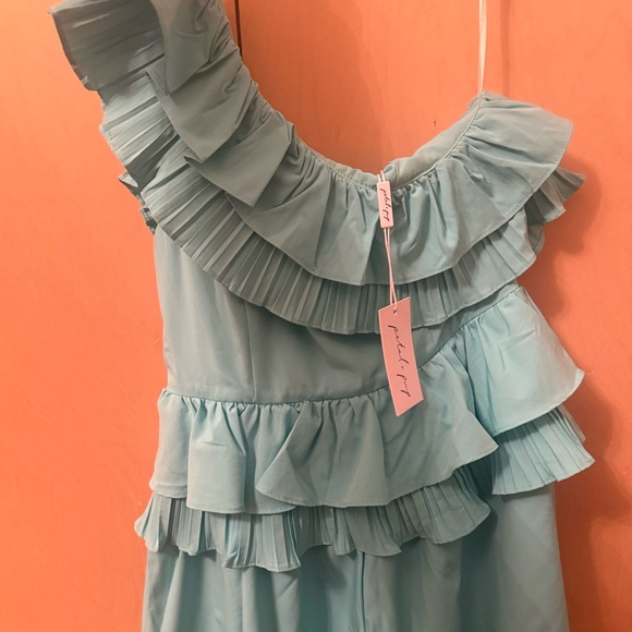DO+BE Turquoise Ruffle Romper - Picture 2 of 4